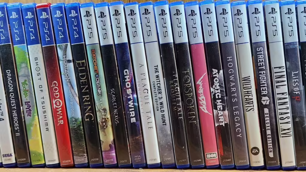 Коллекции с дисками для PlayStation — иллюстрация