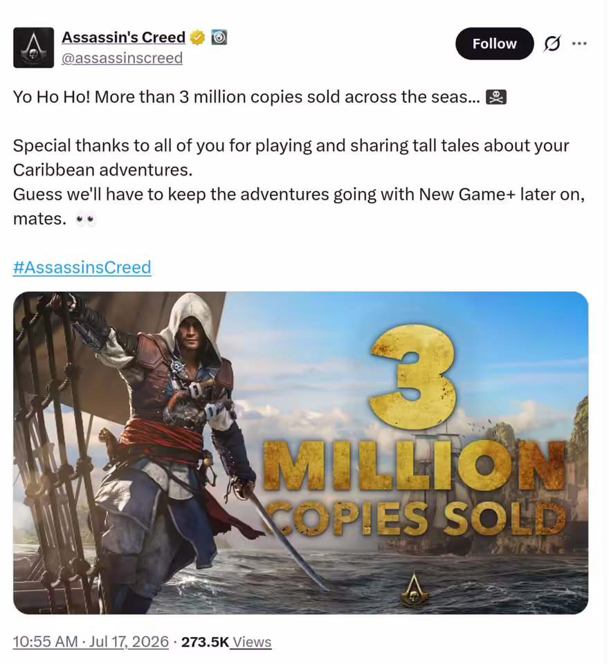Продажи ремейка Assassin's Creed Black Flag превысили 3 млн копий, в планах режим «Новая игра+» — иллюстрация 2